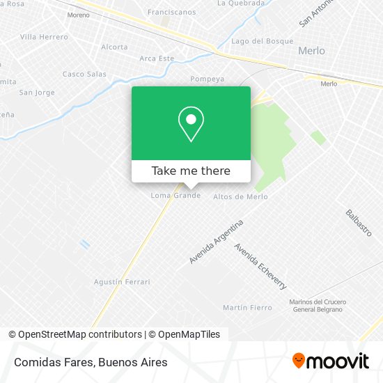 Comidas Fares map