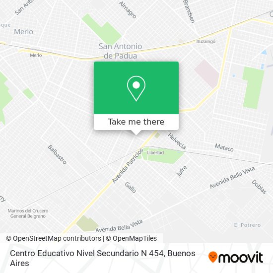 Mapa de Centro Educativo Nivel Secundario N 454