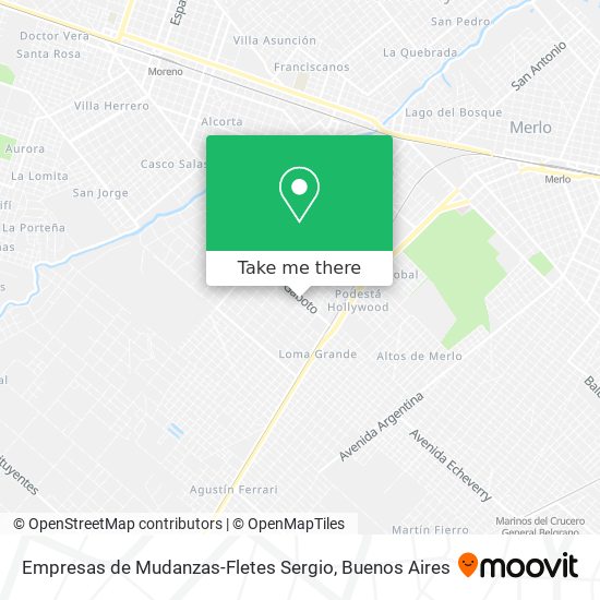 Mapa de Empresas de Mudanzas-Fletes Sergio