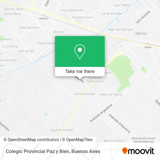 Mapa de Colegio Provincial Paz y Bien