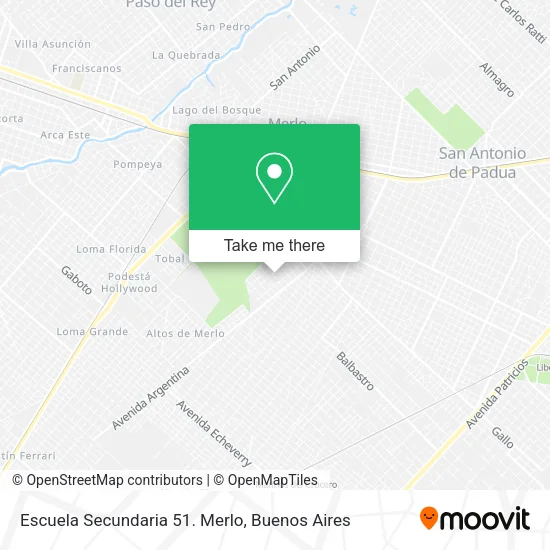 Escuela Secundaria 51. Merlo map