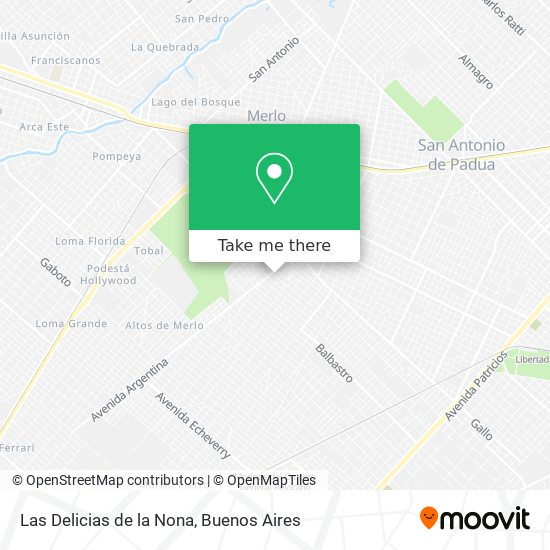 Las Delicias de la Nona map