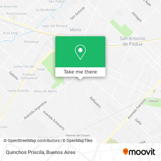 Quinchos Priscila map