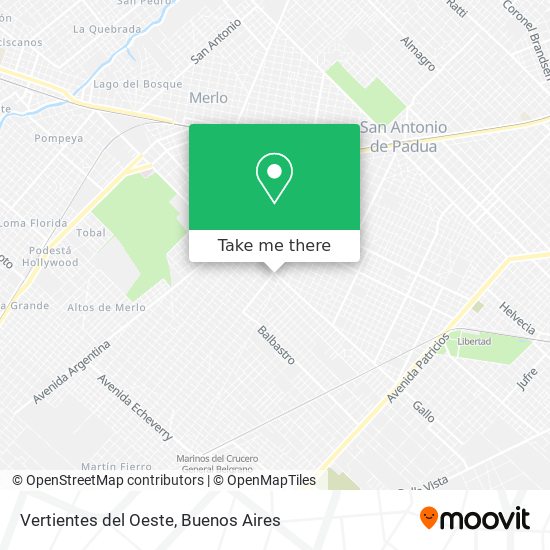 Vertientes del Oeste map