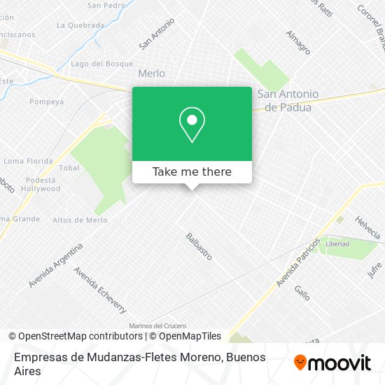 Mapa de Empresas de Mudanzas-Fletes Moreno