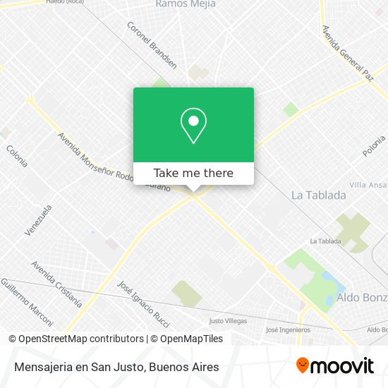 Mapa de Mensajeria en San Justo