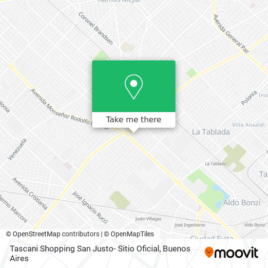 Mapa de Tascani Shopping San Justo- Sitio Oficial