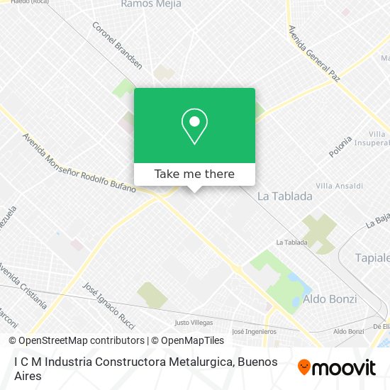 Mapa de I C M Industria Constructora Metalurgica