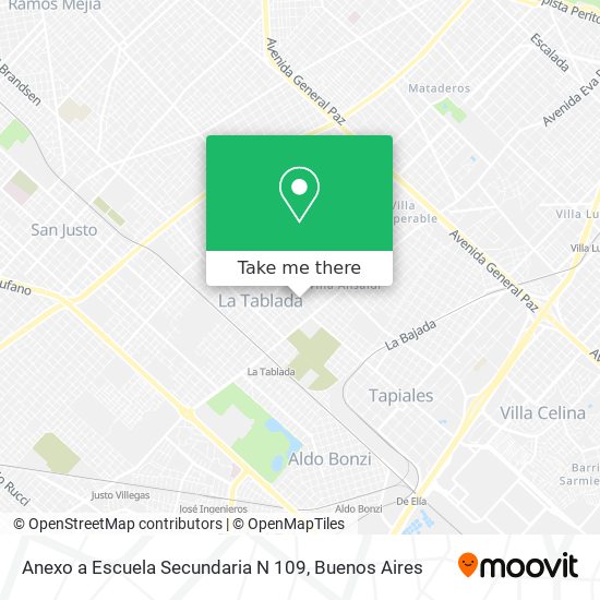 Mapa de Anexo a Escuela Secundaria N 109