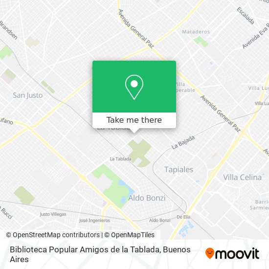 Biblioteca Popular Amigos de la Tablada map