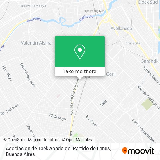 Mapa de Asociación de Taekwondo del Partido de Lanús