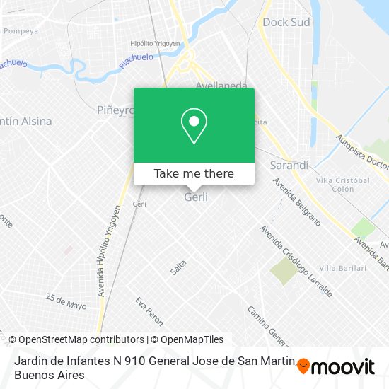 Mapa de Jardin de Infantes N 910 General Jose de San Martin