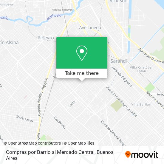 Mapa de Compras por Barrio al Mercado Central