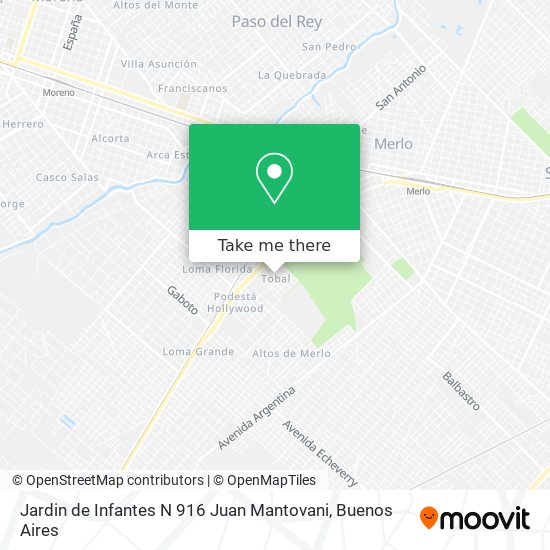 Jardin de Infantes N 916 Juan Mantovani map