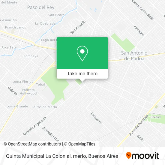 Mapa de Quinta Municipal La Colonial, merlo