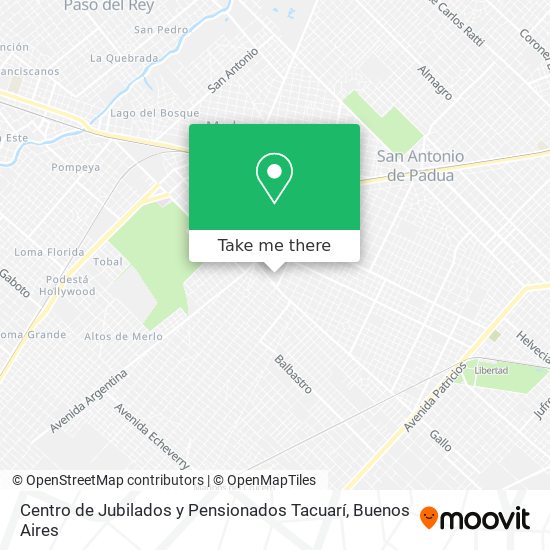 Mapa de Centro de Jubilados y Pensionados Tacuarí