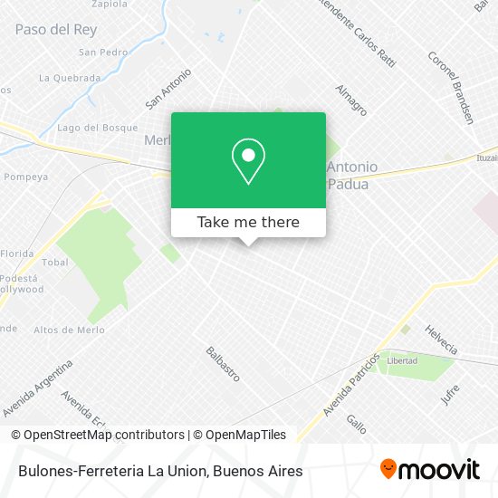 Mapa de Bulones-Ferreteria La Union