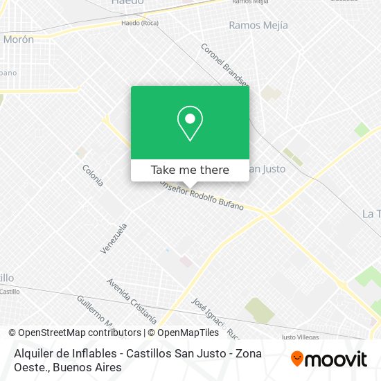 Mapa de Alquiler de Inflables - Castillos San Justo - Zona Oeste.