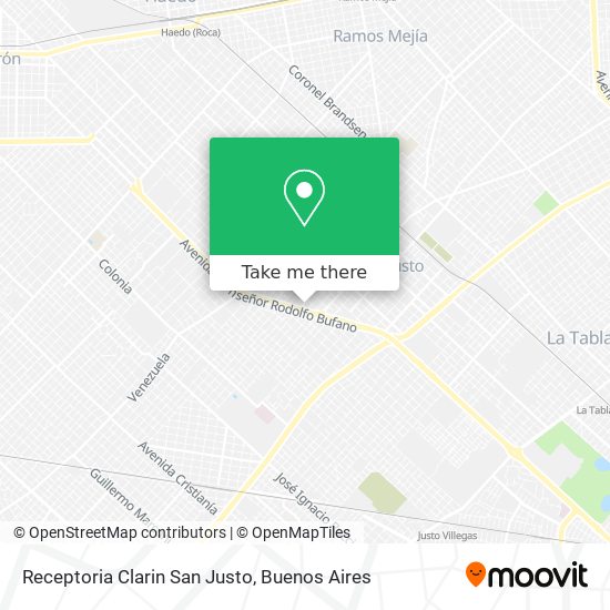 Mapa de Receptoria Clarin San Justo