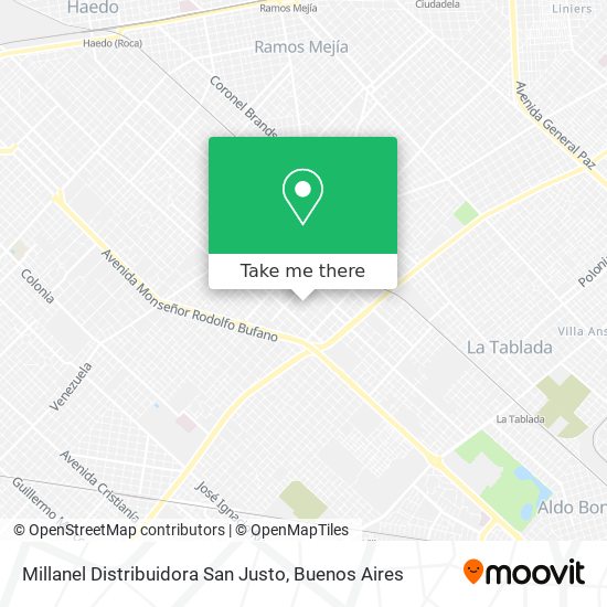 Mapa de Millanel Distribuidora San Justo