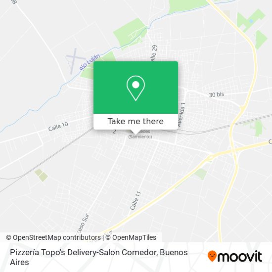 Pizzería Topo's Delivery-Salon Comedor map