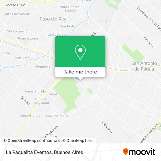 Mapa de La Raquelita Eventos
