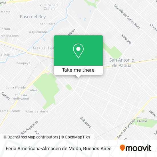 Mapa de Feria Americana-Almacén de Moda