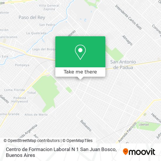 Mapa de Centro de Formacion Laboral N 1 San Juan Bosco
