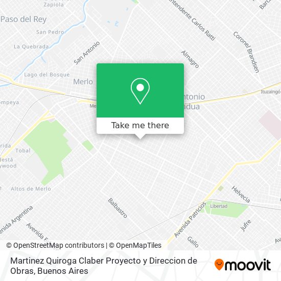 Mapa de Martinez Quiroga Claber Proyecto y Direccion de Obras