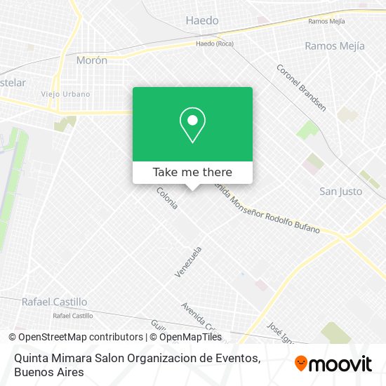 Mapa de Quinta Mimara Salon Organizacion de Eventos