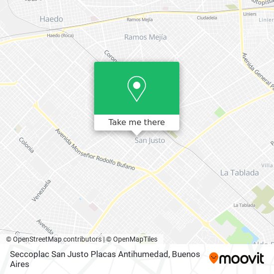Mapa de Seccoplac San Justo Placas Antihumedad