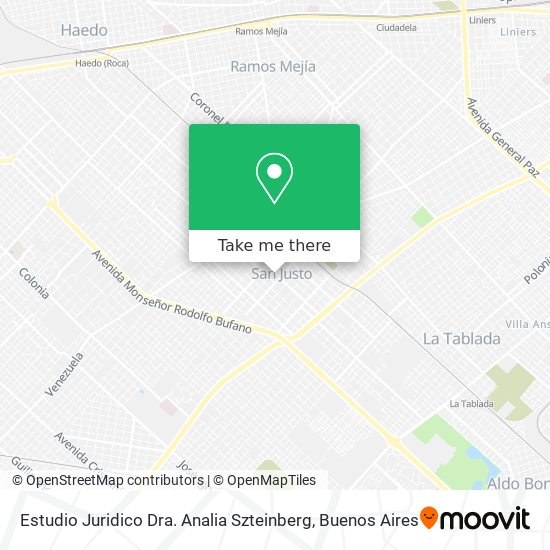 Mapa de Estudio Juridico Dra. Analia Szteinberg