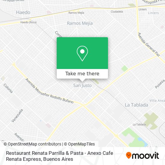 Mapa de Restaurant Renata Parrilla & Pasta - Anexo Cafe Renata Express