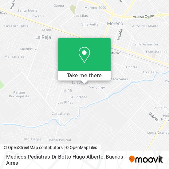 Medicos Pediatras-Dr Botto Hugo Alberto map