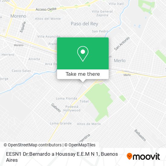 EESN1 Dr:Bernardo a Houssay E.E.M N 1 map