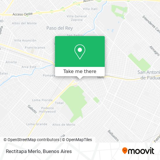 Mapa de Rectitapa Merlo
