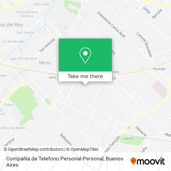 Compañía de Telefono Personal-Personal map