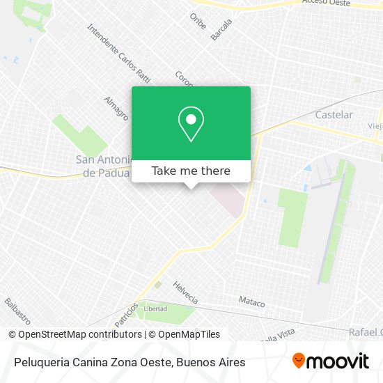 Mapa de Peluqueria Canina Zona Oeste