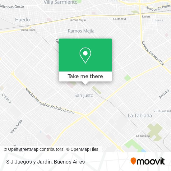 S J Juegos y Jardin map