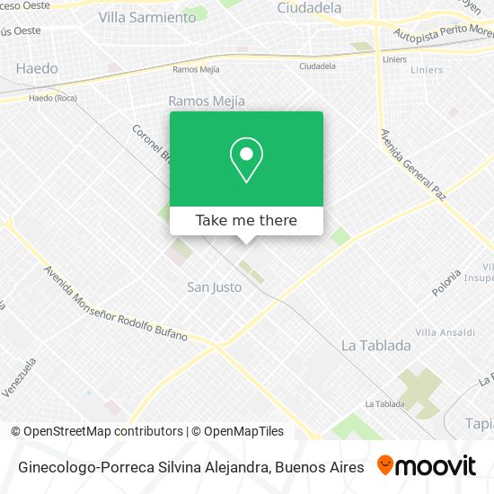 Ginecologo-Porreca Silvina Alejandra map