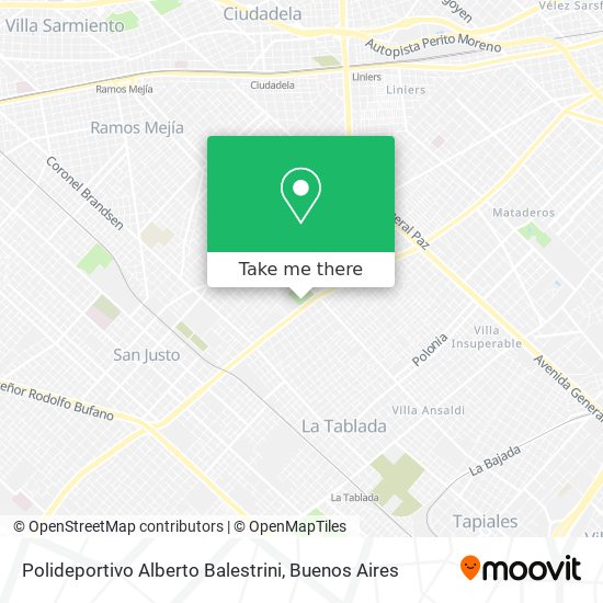 Mapa de Polideportivo Alberto Balestrini