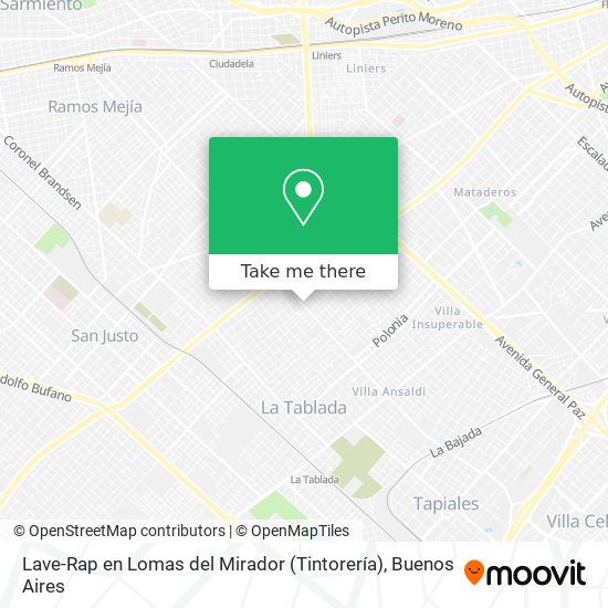 Mapa de Lave-Rap en Lomas del Mirador (Tintorería)