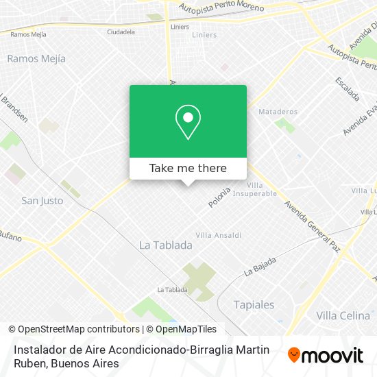 Mapa de Instalador de Aire Acondicionado-Birraglia Martin Ruben