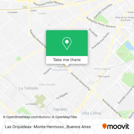 Las Orquideas- Monte Hermoso. map