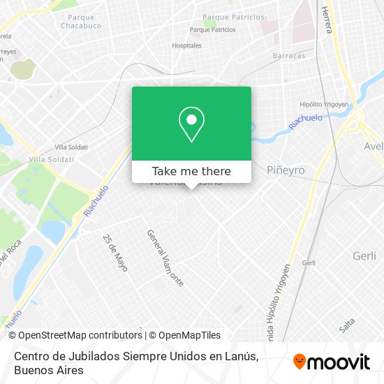 Centro de Jubilados Siempre Unidos en Lanús map