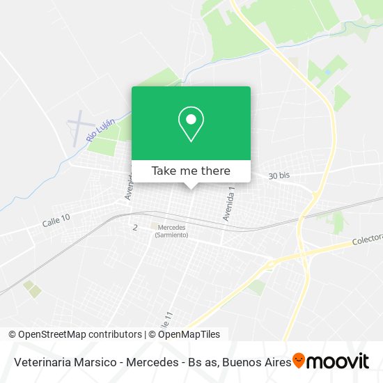 Veterinaria Marsico - Mercedes - Bs as map