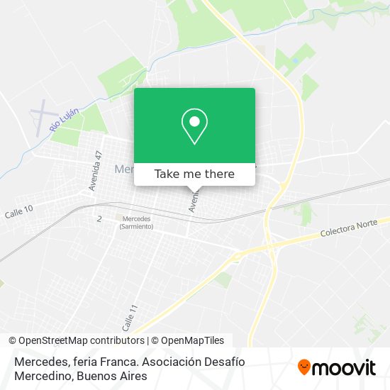 Mapa de Mercedes, feria Franca. Asociación Desafío Mercedino