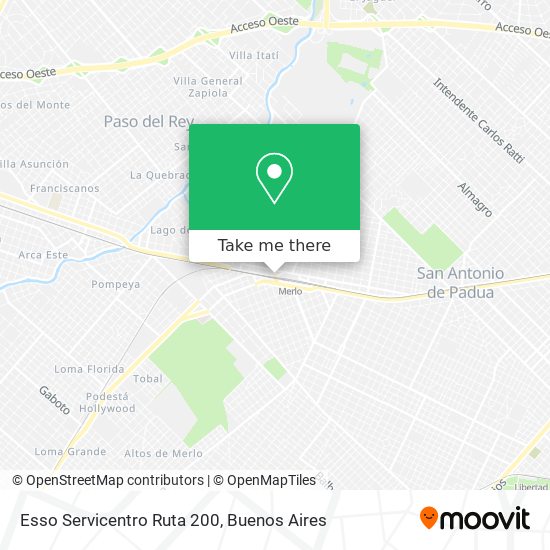 Esso Servicentro Ruta 200 map