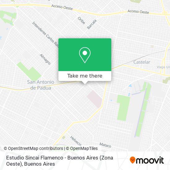 Mapa de Estudio Sincai Flamenco - Buenos Aires (Zona Oeste)