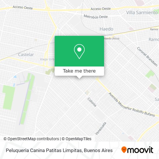 Mapa de Peluqueria Canina Patitas Limpitas